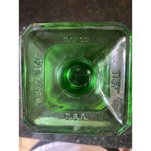 Napco 7" H Green Hobnail Thumbprint Footed Planter, Cleveland, Ohio, #1180 - Picture 6 of 6